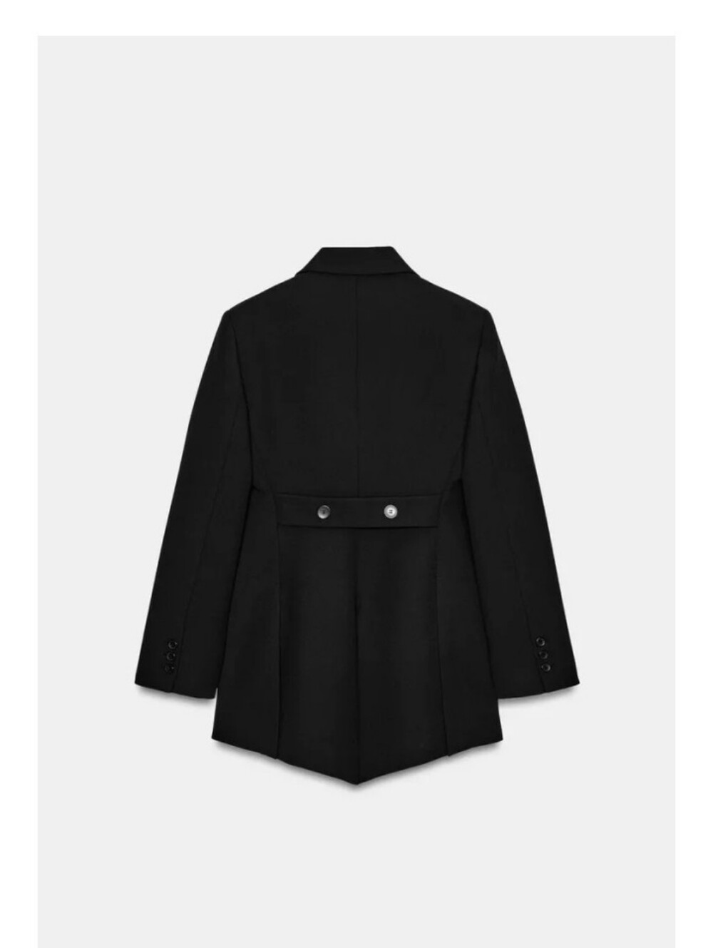 Zara zw Collection Asymmetric  Black  Double-Breasted Blazer Sz-L - Picture 4 of 13